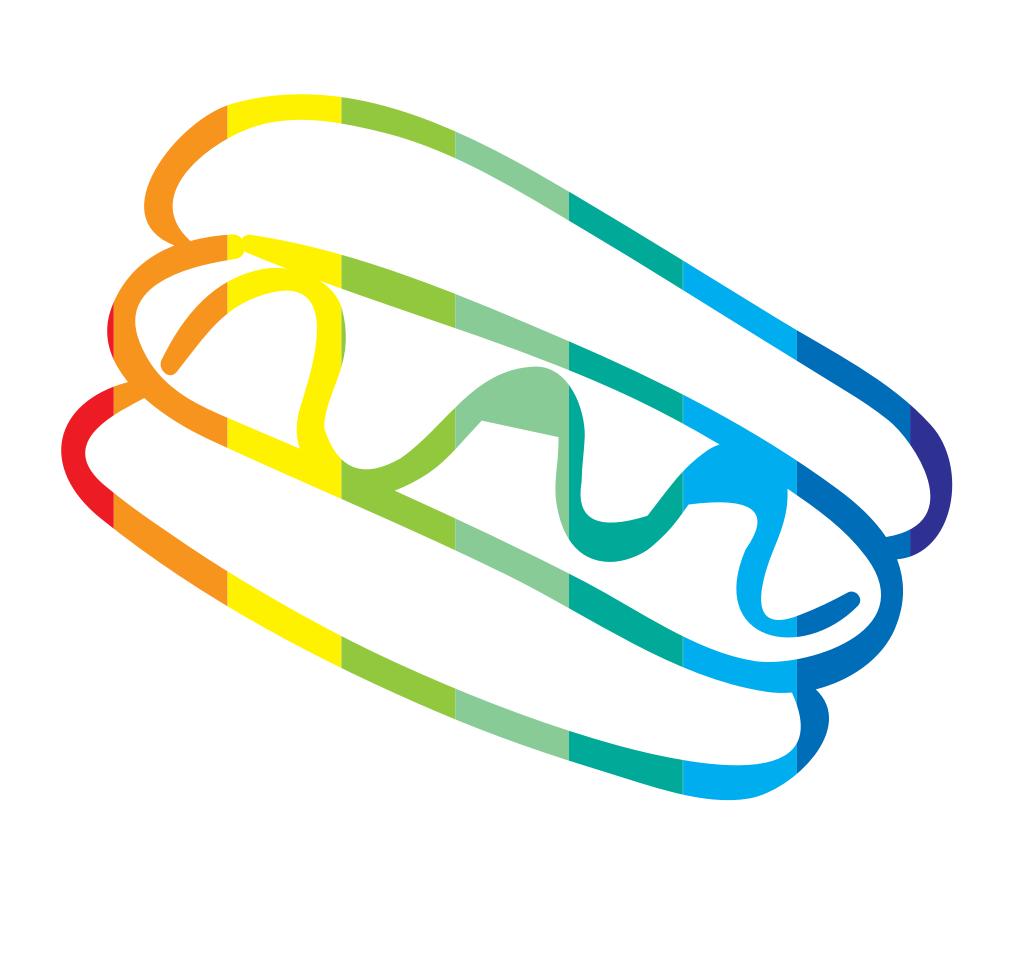 Food with outline rainbow vector