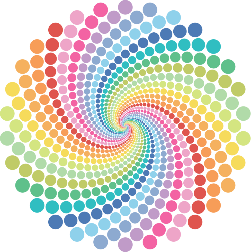 Rainbow swirl dot vector