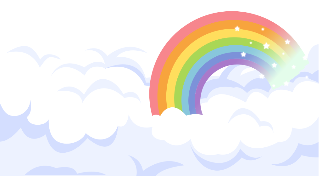 Rainbow and cloud vector