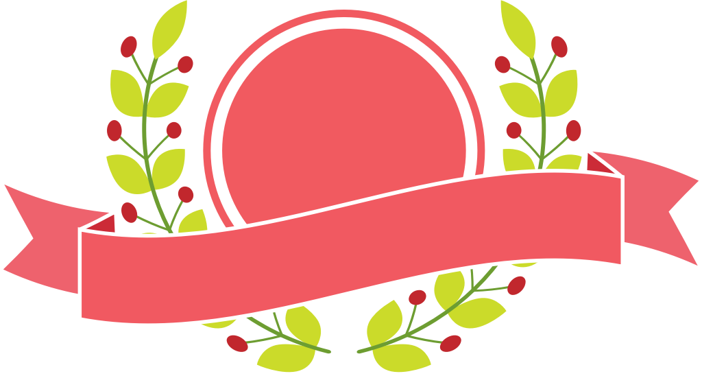 Pink badge with ribbon vector