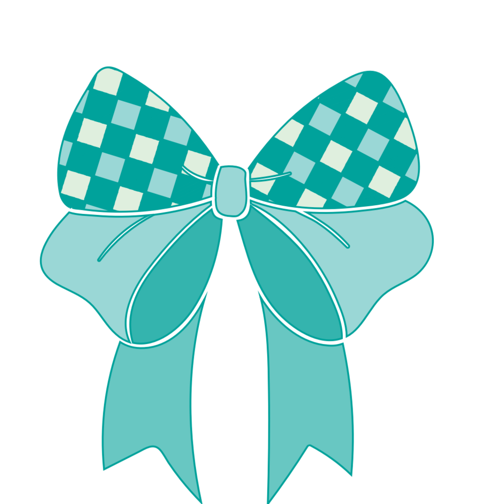Cute bow with pattern vector