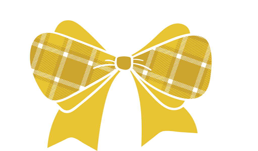 Cute bow with pattern vector