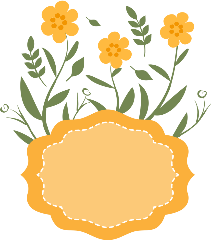 marco floral amarillo vector