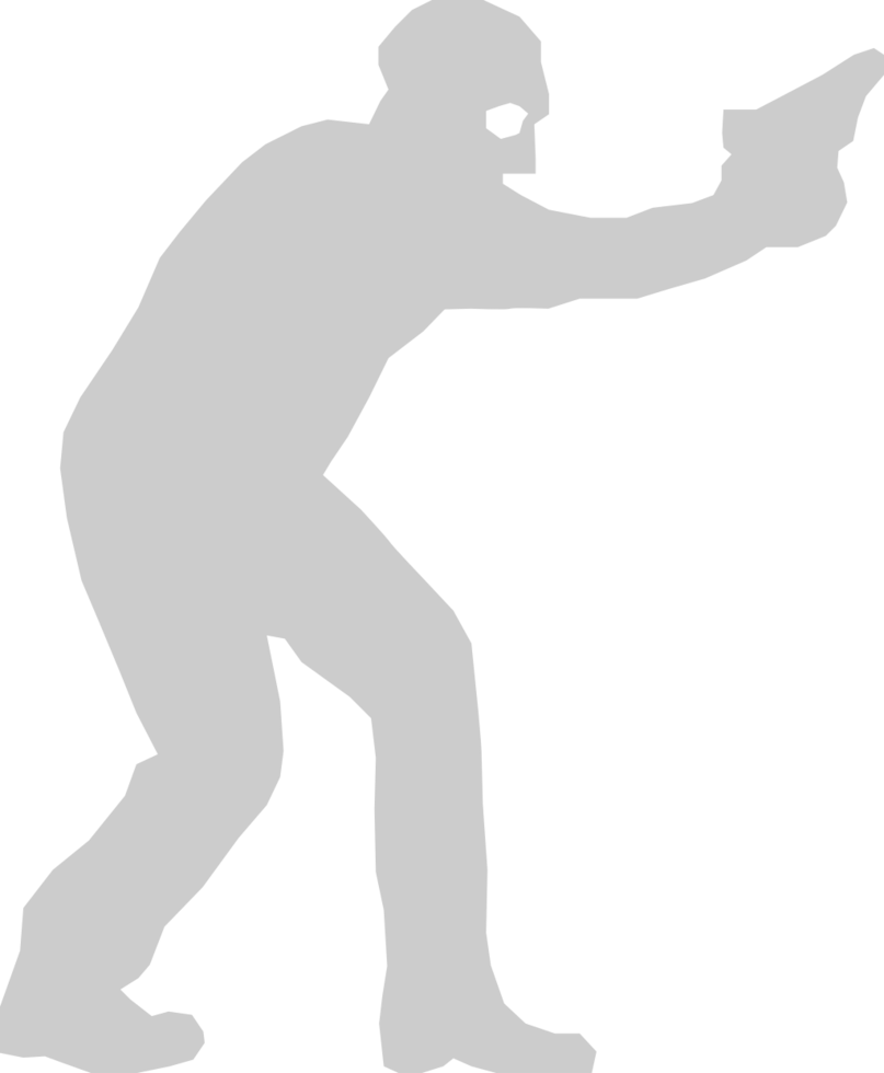 Crime in action holding gun vector