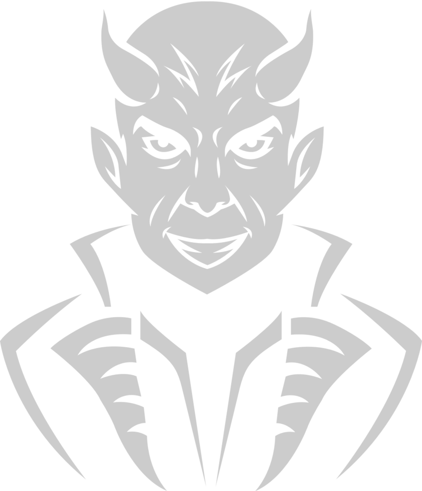 Devil half body vector