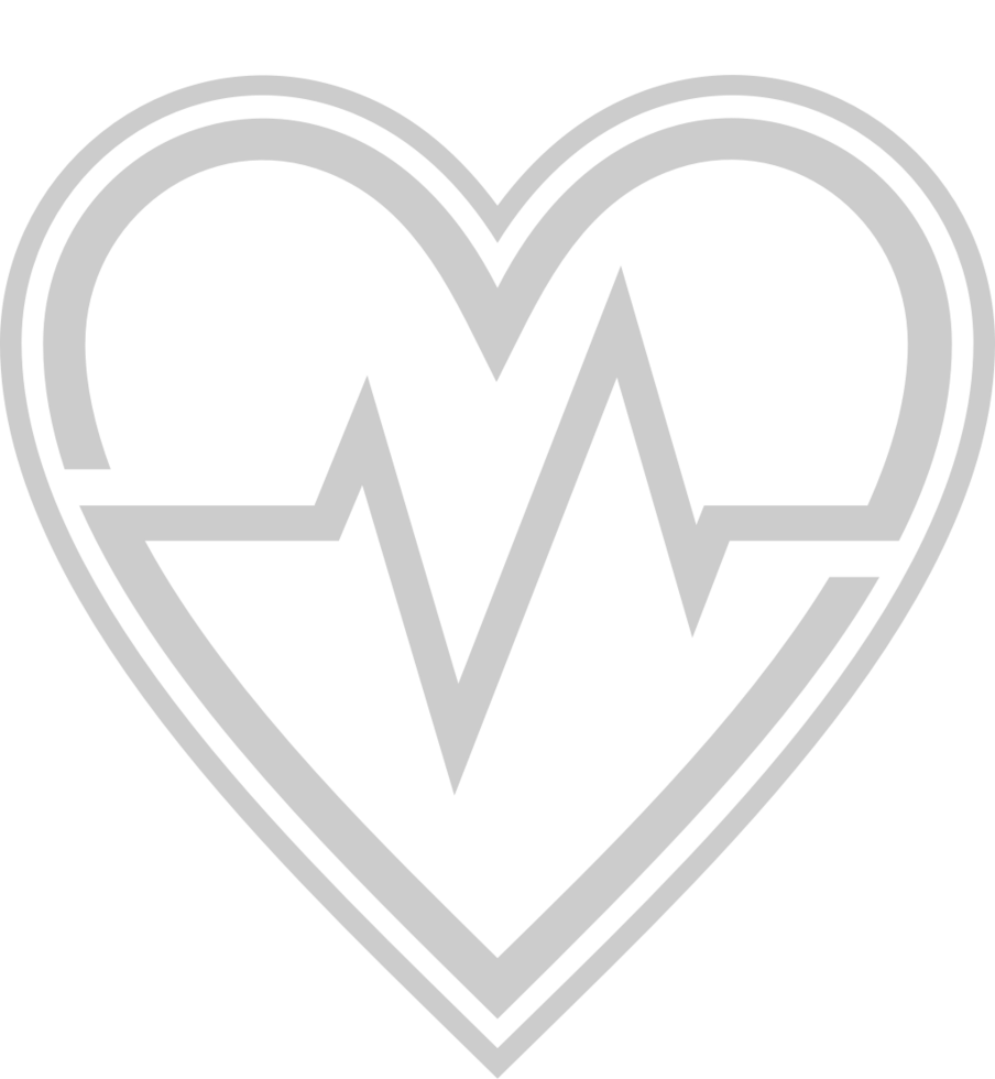 Heartbeat shape heart outline vector