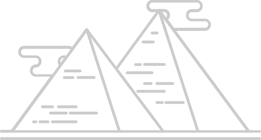 Egyptian pyramids outline vector