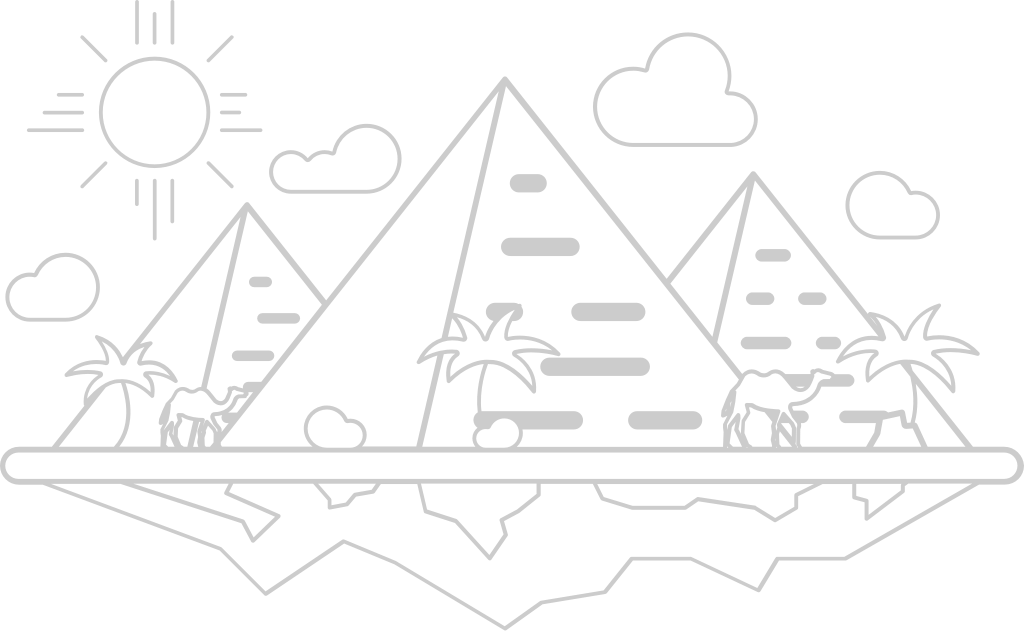 Egyptian pyramids outline vector