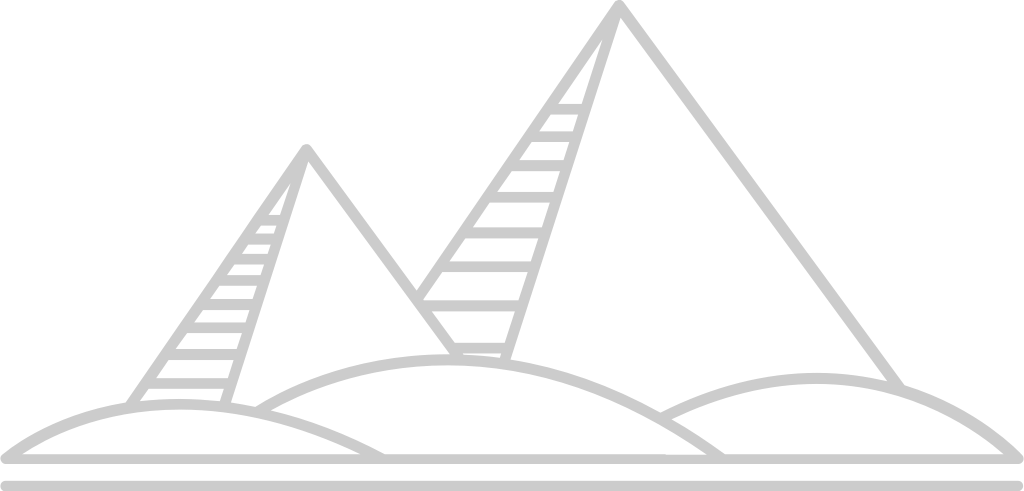 Egyptian pyramids outline vector