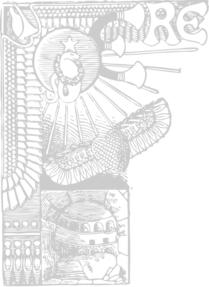 Egypt border frame skecth vector