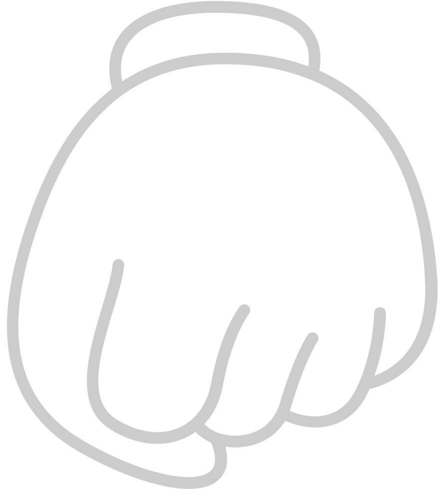 Fist outline cartoon vector