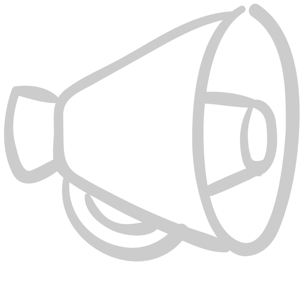 esquema de megáfono dibujado a mano vector