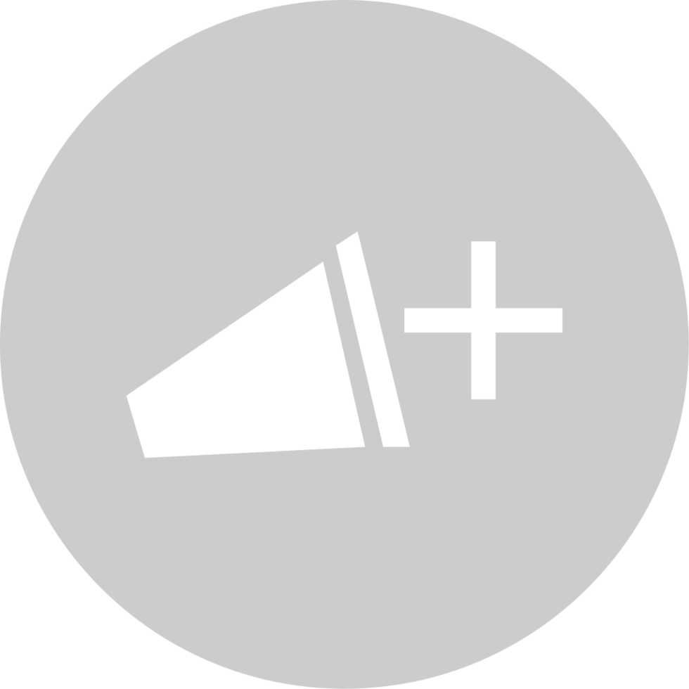 Megaphone circle plus vector