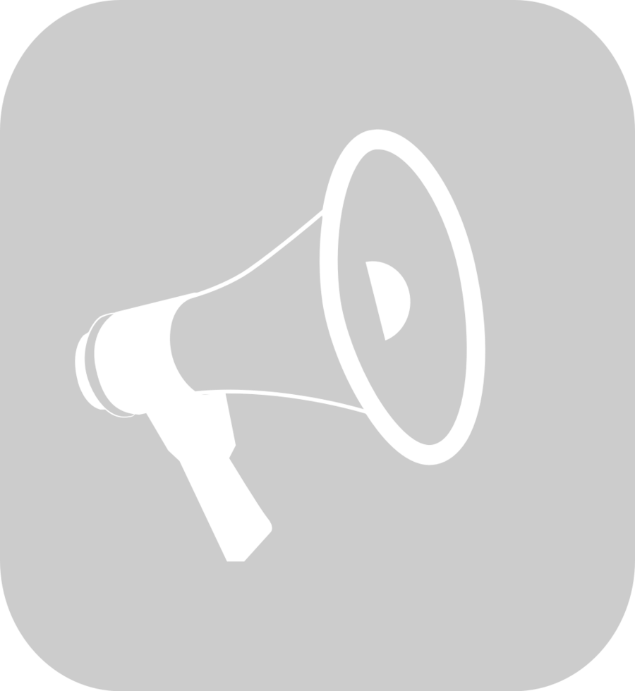 Megaphone round rectangle vector