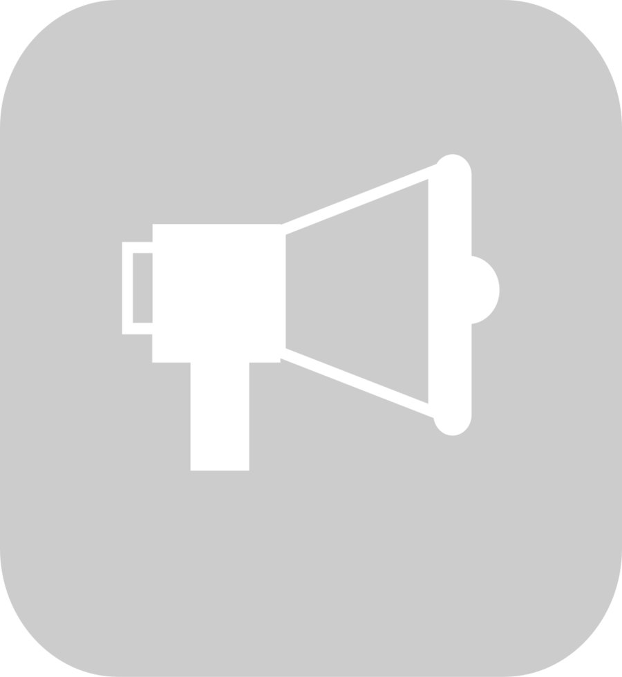 Megaphone round rectangle vector