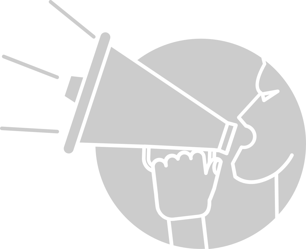 Men shout out on megaphone vector