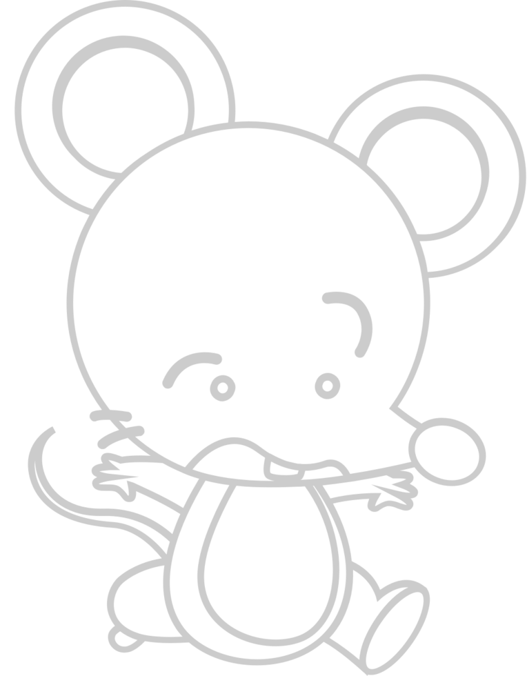 Mouse animal cute outline vector