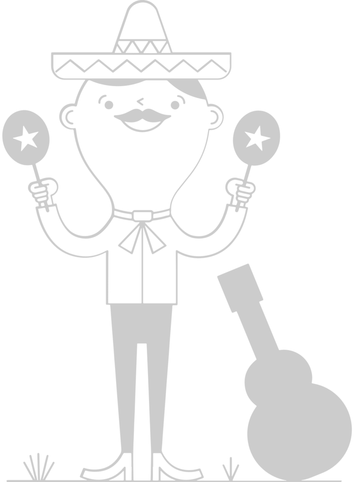 Mariachi player sombrero vector