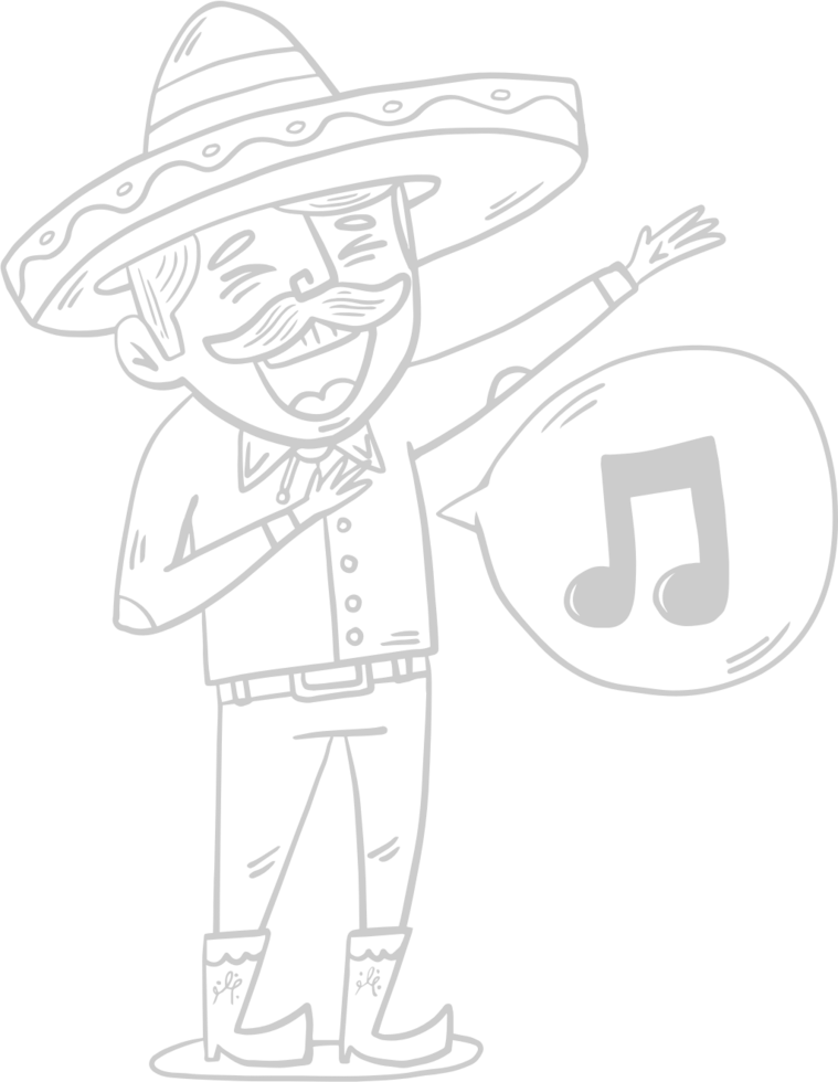 Mariachi player sombrero vector