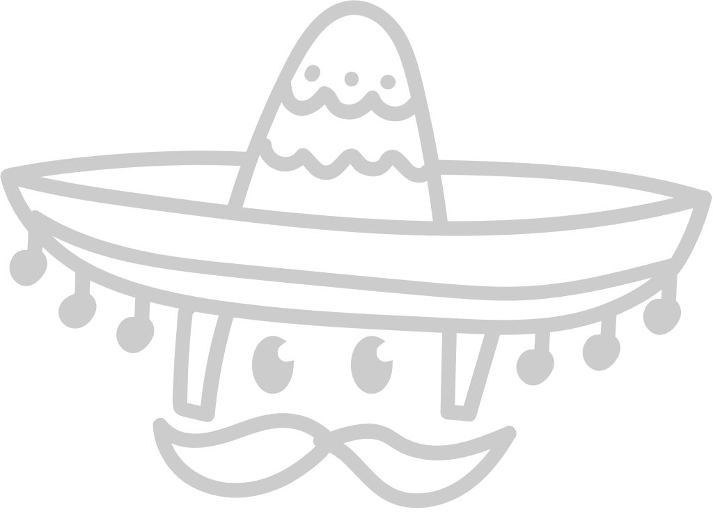 sombrero con Bigote contorno vector