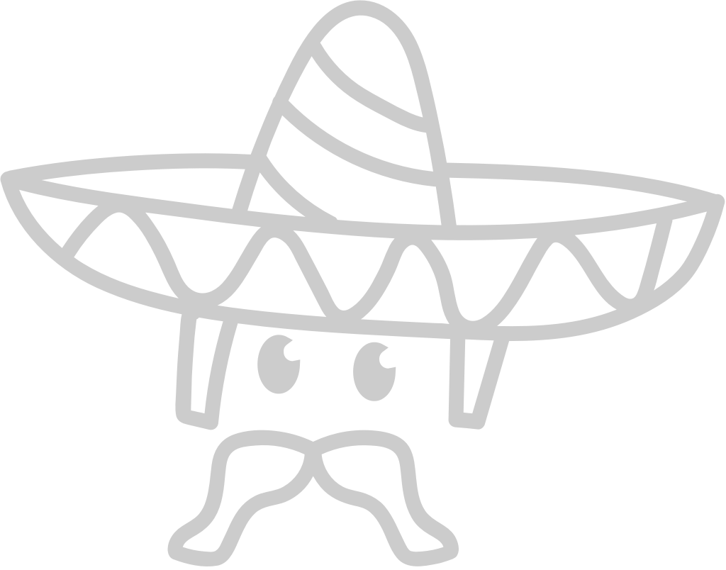 Sombrero with moustache outline vector