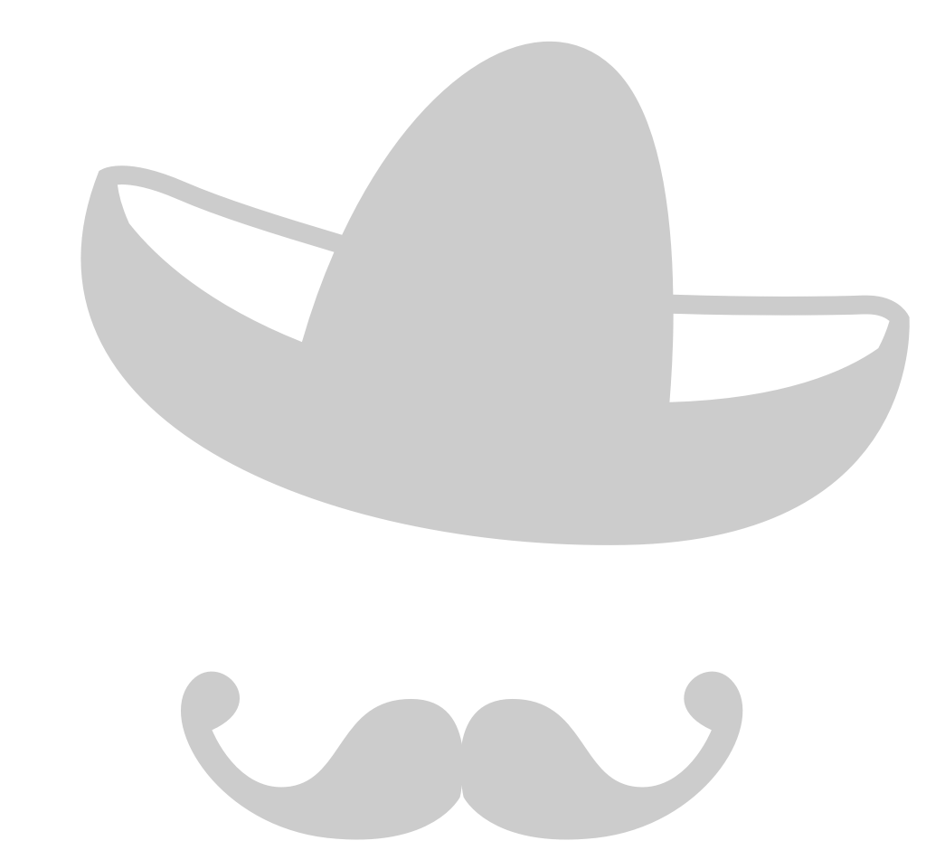 Sombrero with moustache outline vector
