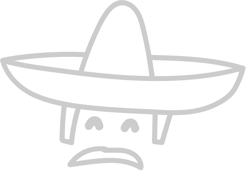 Sombrero with moustache outline vector