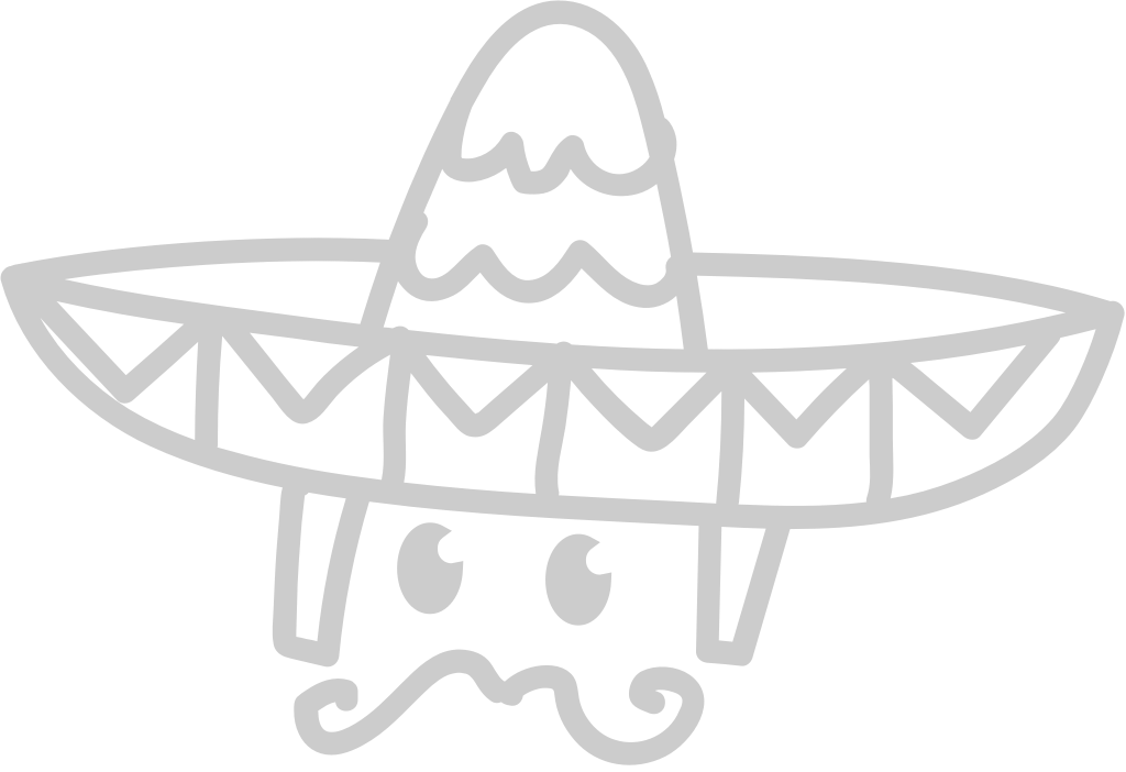 Sombrero with moustache outline vector