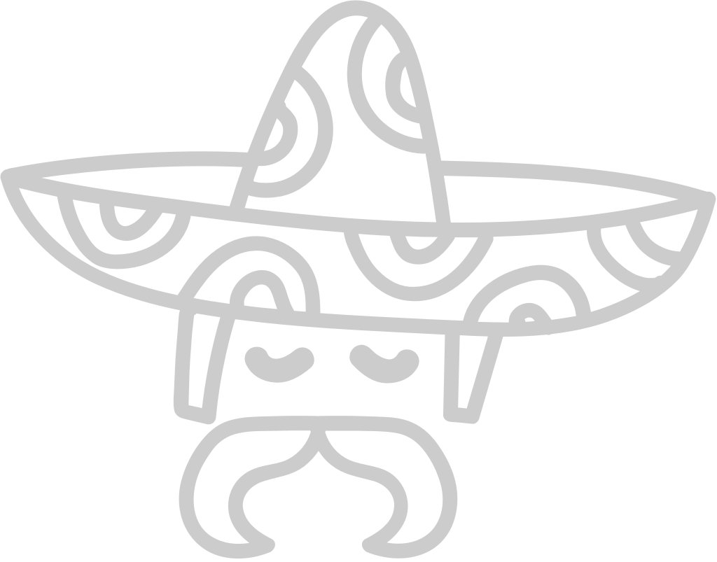 sombrero con Bigote contorno vector