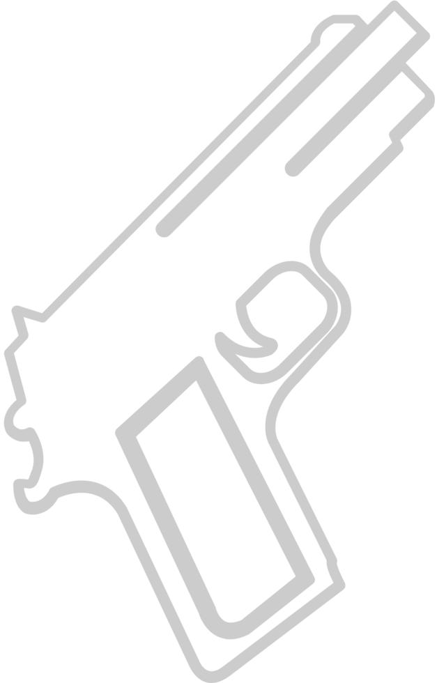 Police hand gun outline vector