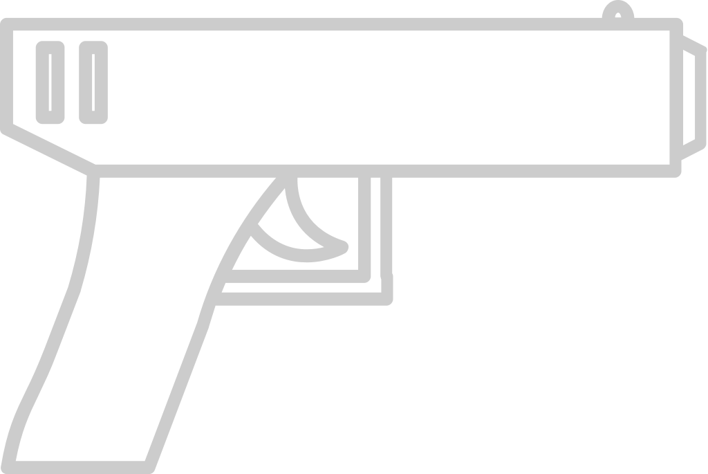 Police hand gun outline vector