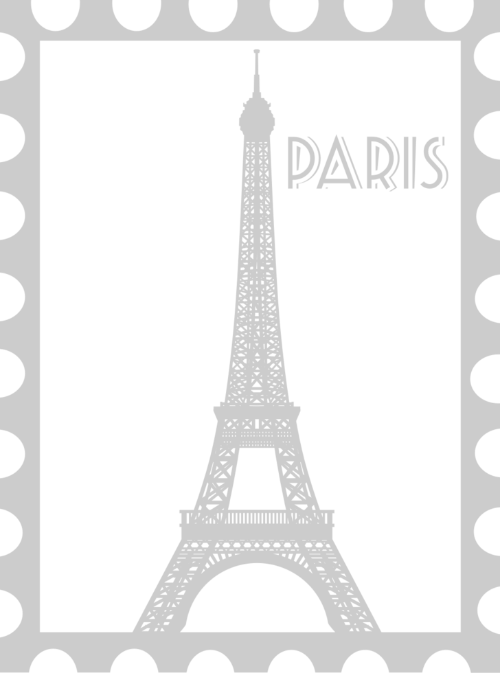 Paris postage stamp vector