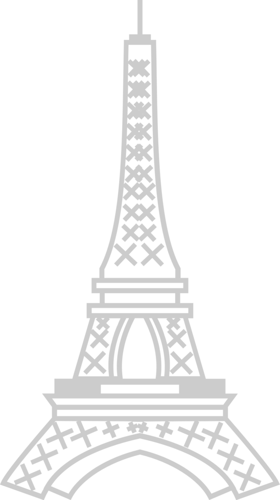 Paris eiffel tower simple icon outline vector