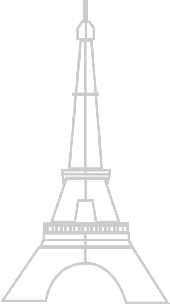 Paris eiffel tower simple icon outline vector