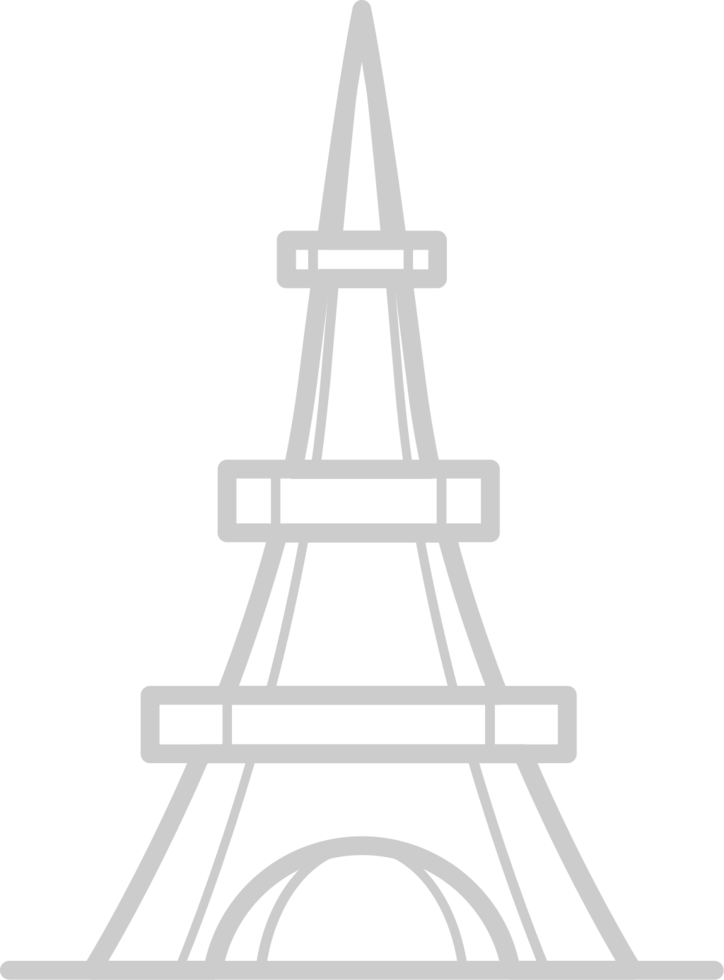 Paris eiffel tower simple icon outline vector