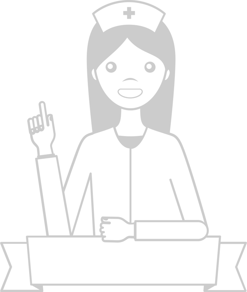 Nurse outline with banner vector
