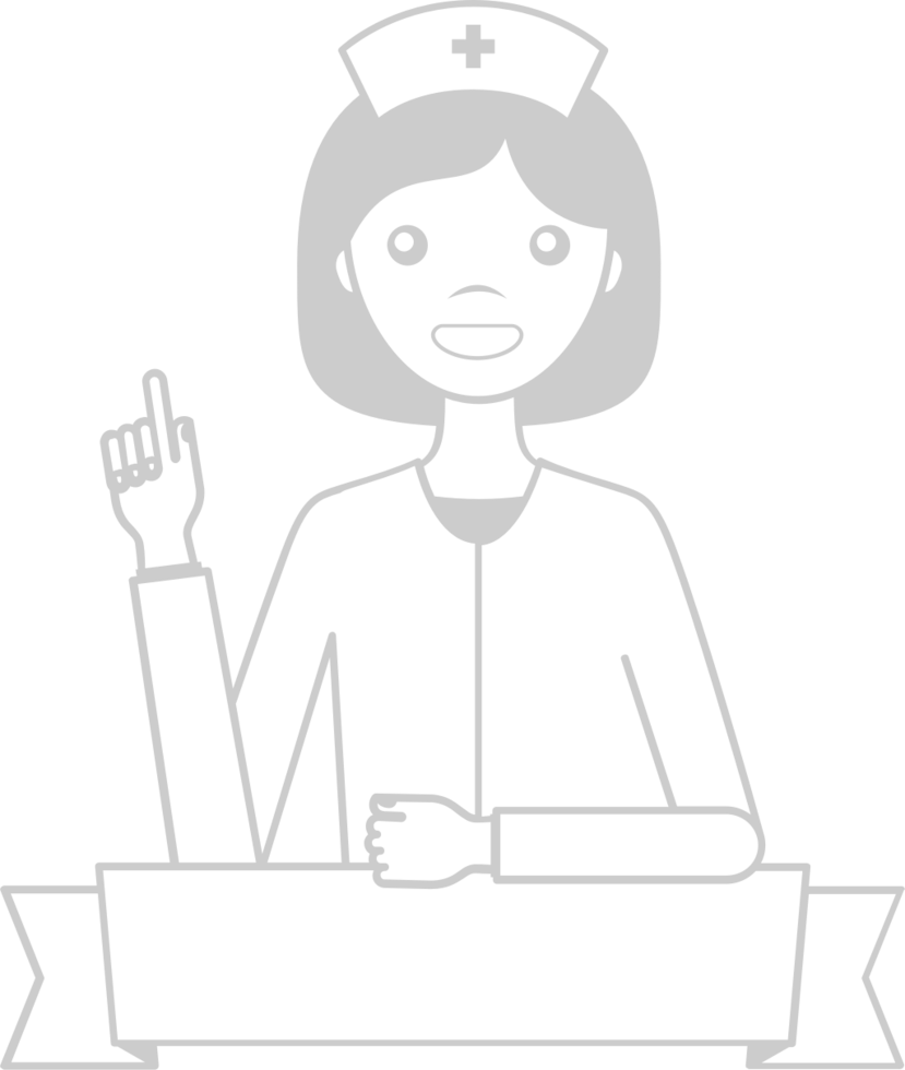 Nurse outline with banner vector