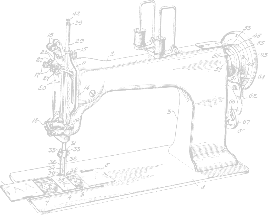 Sewing sketch machine vector