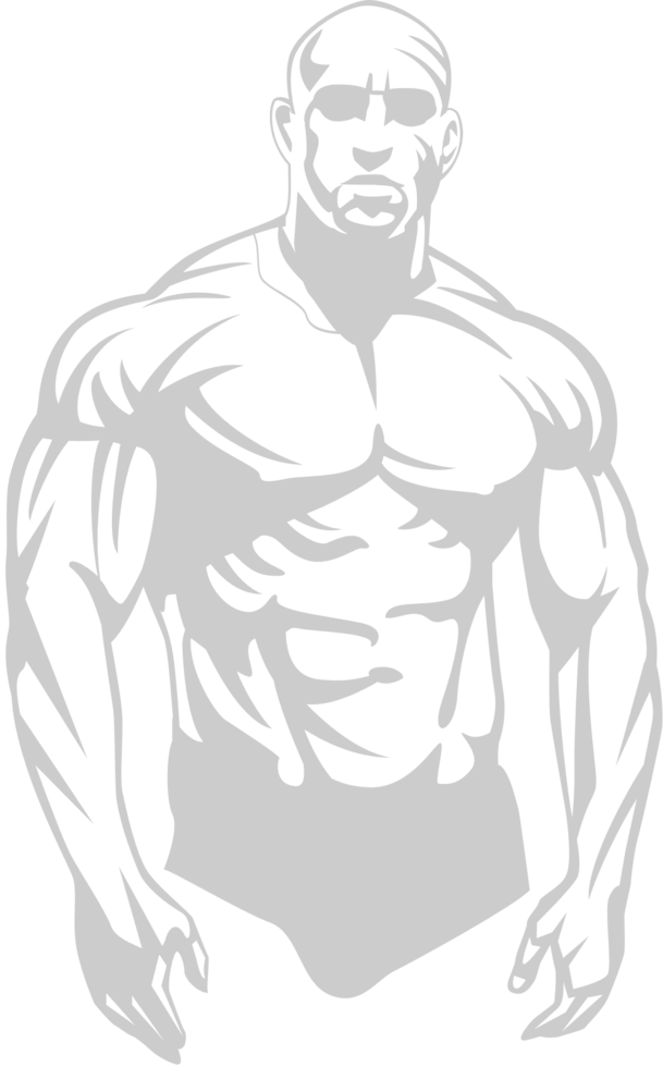 Muscle men half body vector