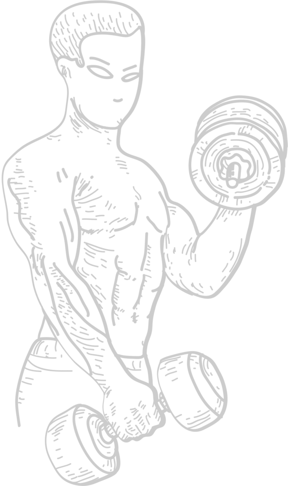 Muscle men half body vector