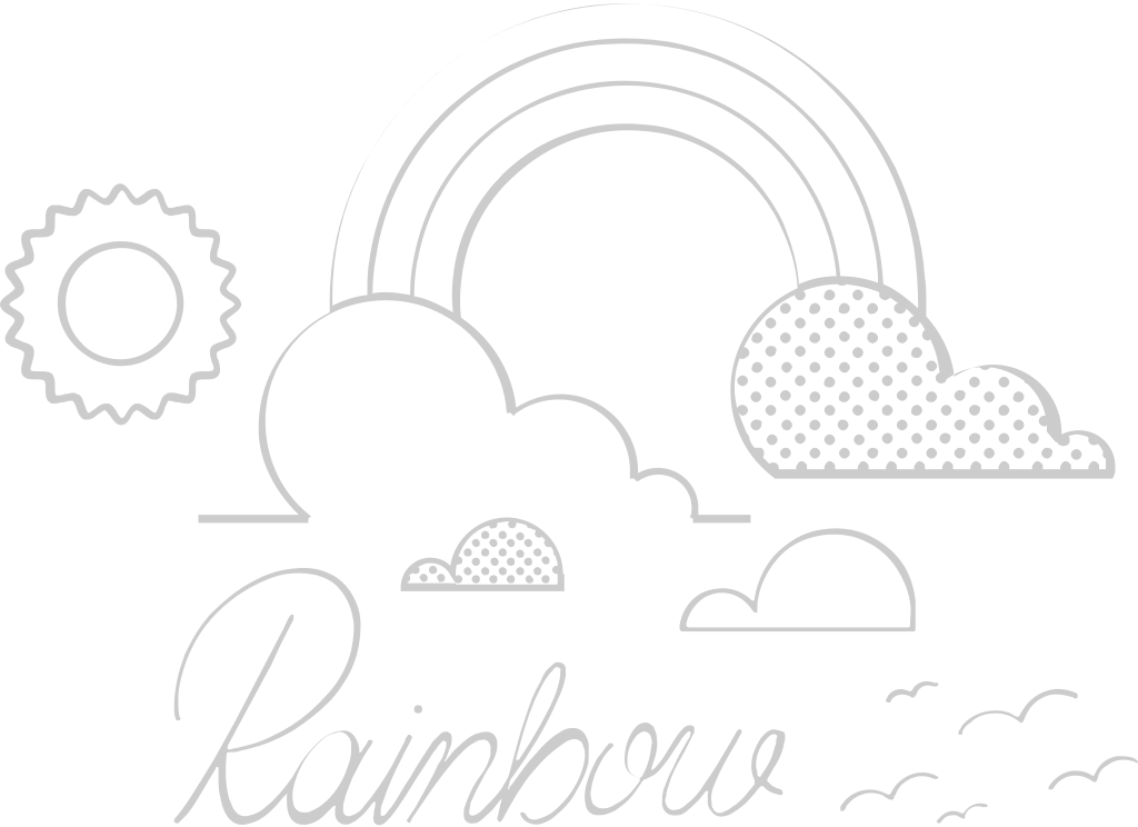 Rainbow clouds vector