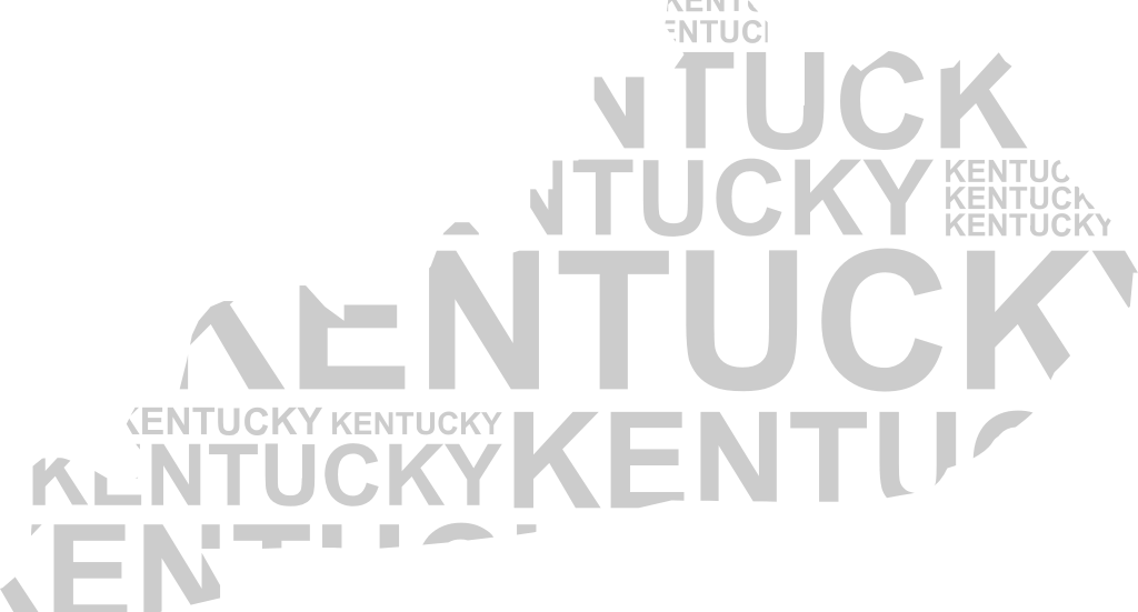 Kentucky map typography vector