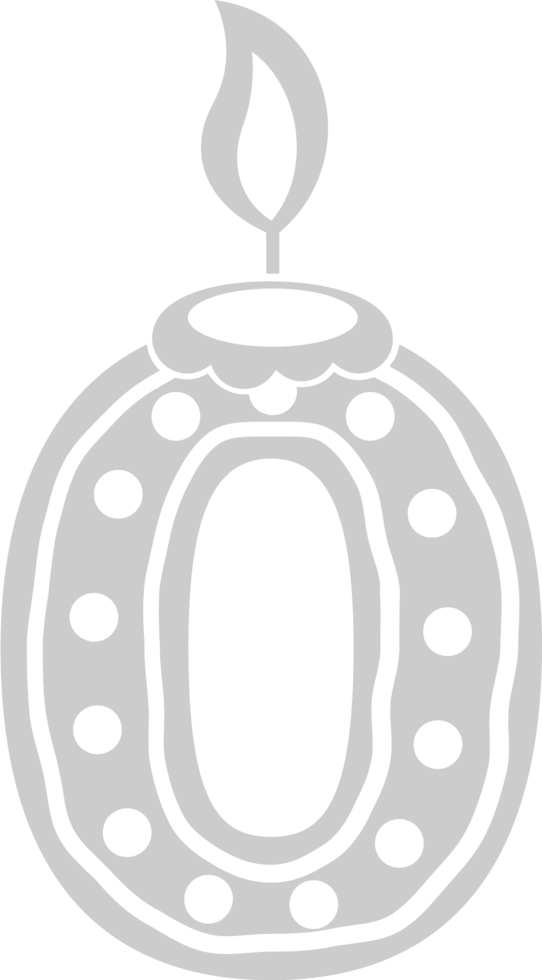 Number birthday candle 0 vector