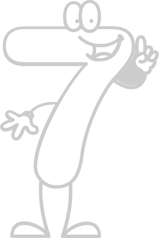 Number cartoon 7 vector