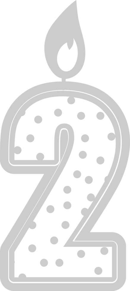 Number birthday candle 2 vector