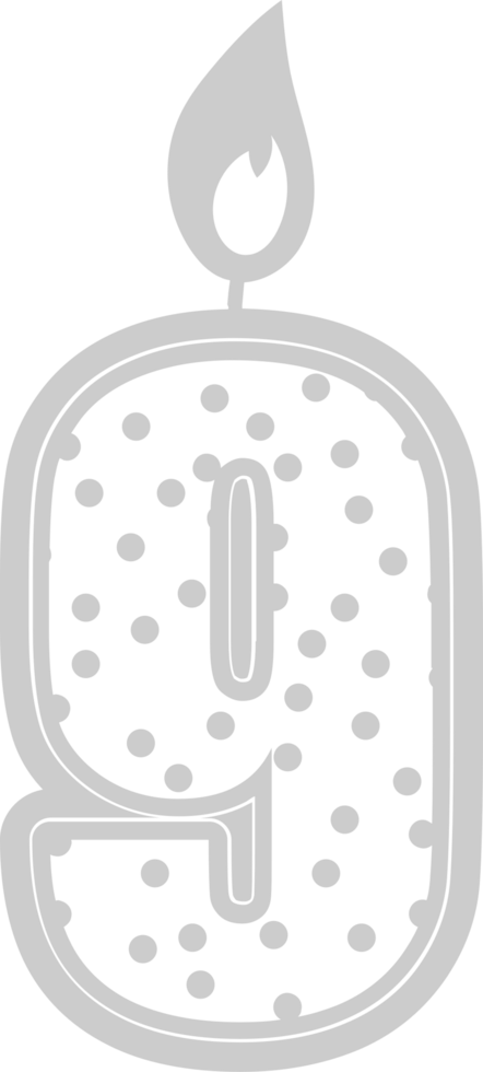 Number birthday candle 9 vector