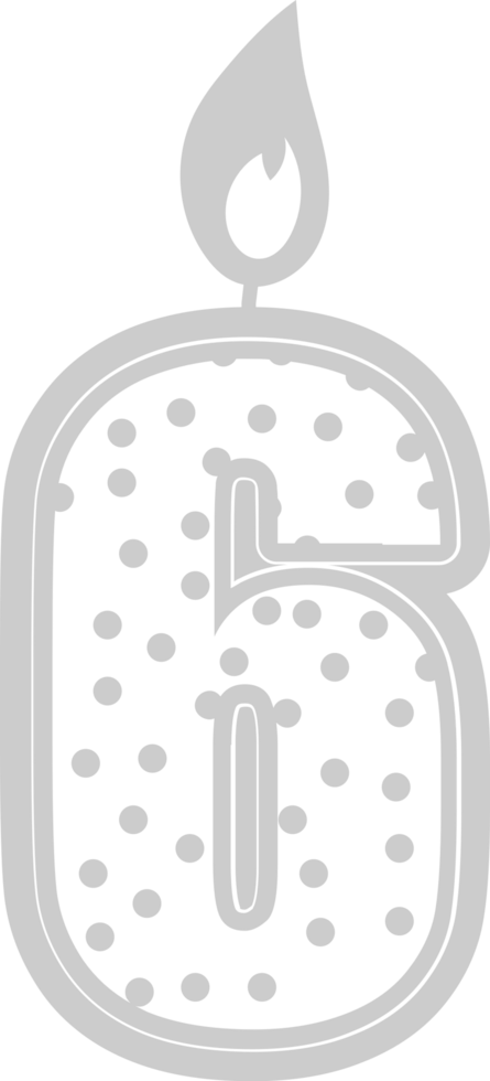 Number birthday candle 6 vector