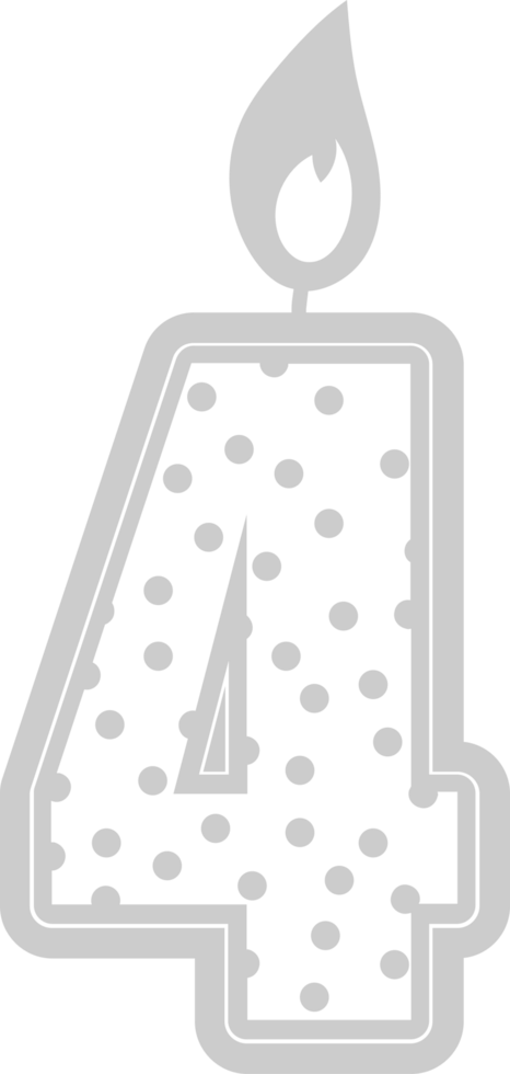 Number birthday candle 4 vector