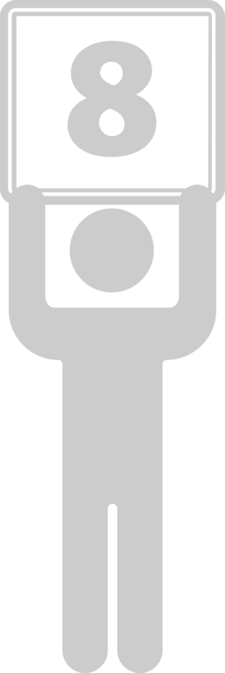 Number board stick man hoid 8 vector