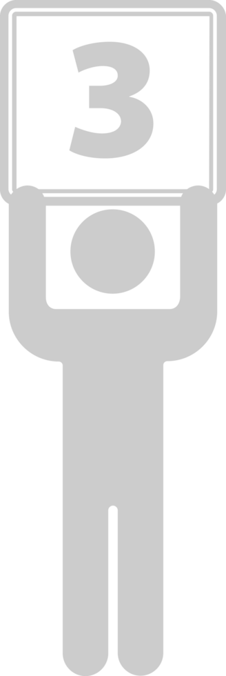 Number board stick man hoid 3 vector